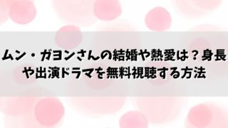 ムン・ガヨンさんの結婚や熱愛は？身長や出演ドラマを無料視聴する方法