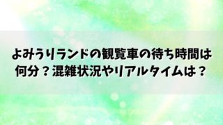 よみうりランドの観覧車の待ち時間は何分？混雑状況やリアルタイムは？