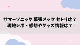 サマーソニック 幕張メッセ セトリは？現地レポ・口コミやグッズ情報は？