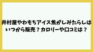 井村屋やわもちアイス焦がしみたらしはいつから販売？カロリーや口コミは？