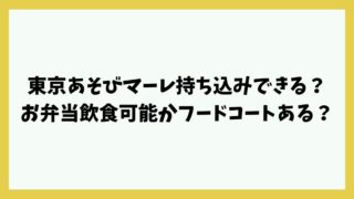 東京あそびマーレ持ち込みできる？お弁当飲食可能かフードコートある？