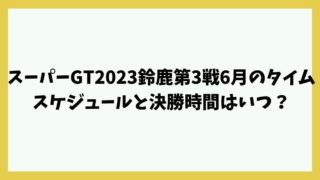 スーパーGT2023鈴鹿第3戦6月のタイムスケジュールと決勝時間はいつ？放送を視聴する方法は？