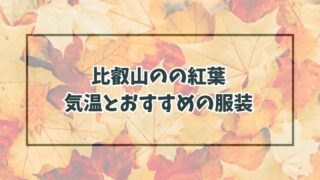 比叡山の紅葉の服装は？11月12月の気温とおすすめアイテム！