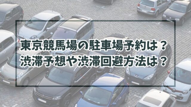 東京競馬場の駐車場予約は？渋滞予想や渋滞回避方法は？
