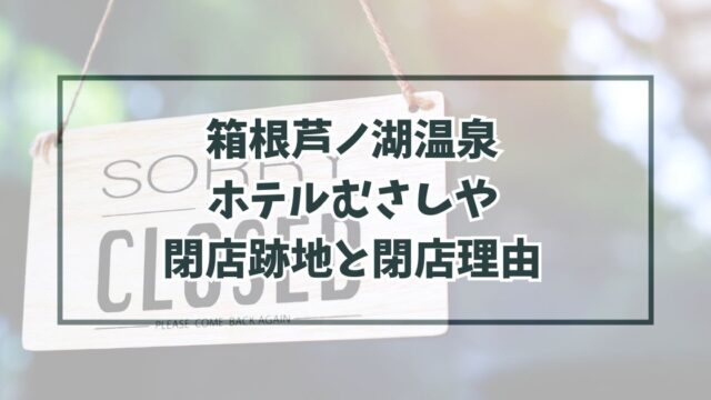 箱根芦ノ湖温泉ホテルむさしやの跡地どうなる？閉店理由は売り上げの悪化？