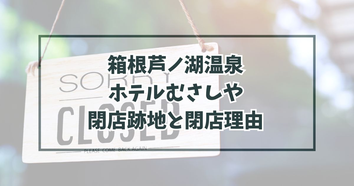 箱根芦ノ湖温泉ホテルむさしやの跡地どうなる？閉店理由は売り上げの悪化？