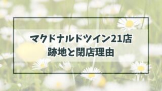 マクドナルドツイン21店の跡地どうなる？閉店理由は消費者離れ？