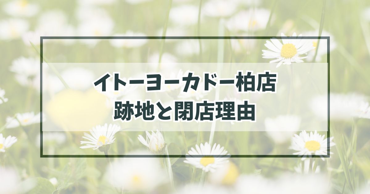 イトーヨーカドー柏店の跡地どうなる？閉店理由は衣食住揃う大規模店舗だったから？