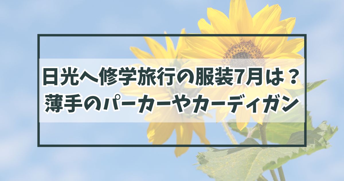 日光へ修学旅行の服装7月は？薄手のパーカーやカーディガンの重ね着が便利！