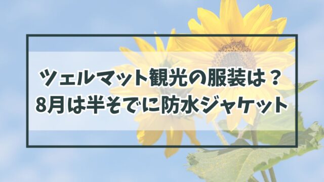 ツェルマット観光の服装は？8月は半そでに防水ジャケットがおすすめ