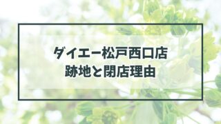 ダイエー松戸西口店の跡地は？閉店理由は？採算が取れなくなったから？