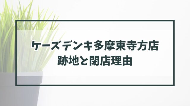 ケーズデンキ多摩東寺方店の跡地どうなる？閉店理由は立地条件の悪さと品ぞろえの悪さ？