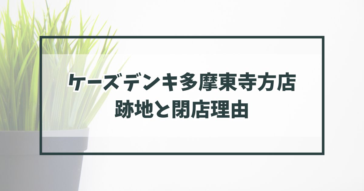 ケーズデンキ多摩東寺方店の跡地どうなる？閉店理由は立地条件の悪さと品ぞろえの悪さ？