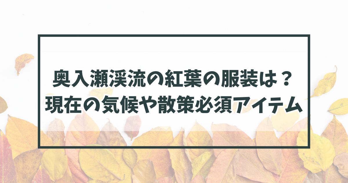 奥入瀬渓流の紅葉2024の服装は？現在の気候や散策必須アイテムも！